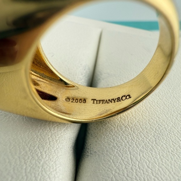 RARE Tiffany & Co. Tourmaline Cocktail Ring with Pave Diamond X Size 5.25 14g - Picture 12 of 13